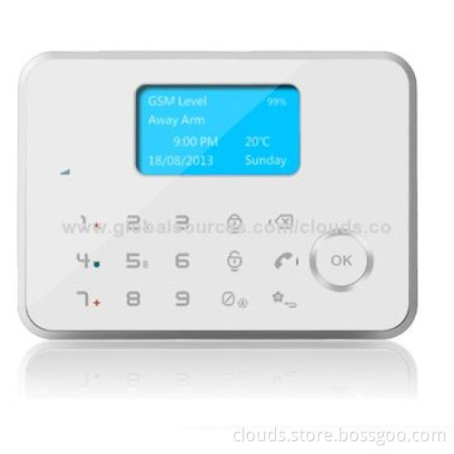 Alarm system, temperature sensor/APP/SMS/GSM/PSTN/contact ID, 2 speed dial,3 emergencies, 433/868MHz
